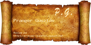 Pranger Gusztáv névjegykártya