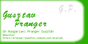 gusztav pranger business card